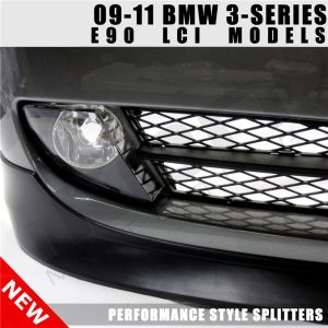For 09-12 BMW E90 3-Series OE Style Front Bumper Lip Chin Splitters PP Unpainted - Image 3