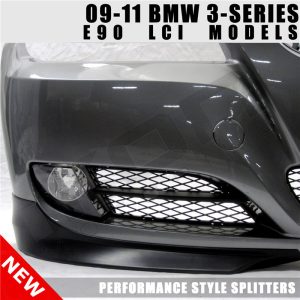 For 09-12 BMW E90 3-Series OE Style Front Bumper Lip Chin Splitters PP Unpainted - Image 4