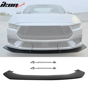 Fits 24-26 Ford Mustang Ecoboost& GT IKON Front Splitter w/ Stainless Steel Rods - Image 6