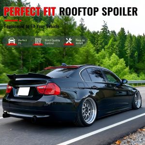 Fits 06-11 BMW E90 3-Series&08-11 M3 Sedan AC Style Roof Spoiler Matte Black ABS - Image 5