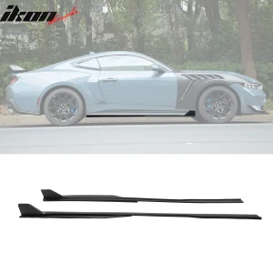 For 24-26 Ford Mustang Side Skirts GT500 Style Rocker Panel Matte Black Splitter - Image 6