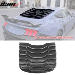For 24-26 Mustang Coupe IKON Rear Window Windshield Louver Cover ABS Gloss Black - Image 6