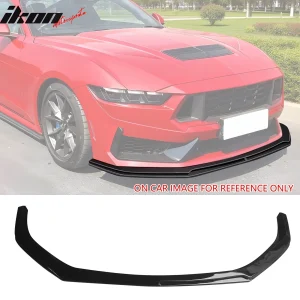 Fits 24-26 Mustang Dark Horse IKON Style Gloss Black Front Bumper Lip Splitter - Image 6
