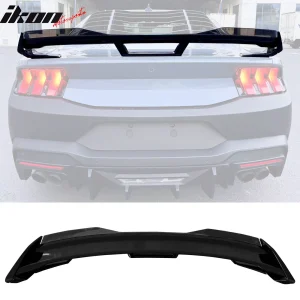 Fits 24-26 Ford Mustang Dark Horse Gloss Black Trunk Spoiler W/ Gurney Flap ABS - Image 6