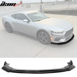 Fits 24-26 Ford Mustang Ecoboost GT IKON V2 Style Front Lip Gloss Black 3PCS - Image 6