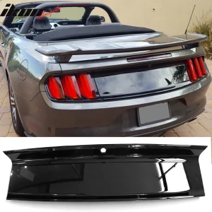 Fits 15-23 Ford Mustang Rear Trunk Decklid Cover Panel Gloss Black ABS Boot Trim - Image 6
