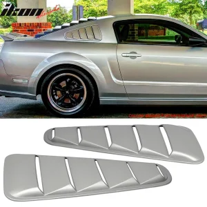Fits 10-14 Ford Mustang OE Style Quarter Window Louvers UI Silver - Image 6