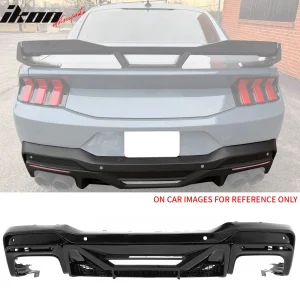 Fits 24-26 Mustang Dark Horse Rear Bumper Diffuser OE Style Gloss Black Spoiler - Image 6