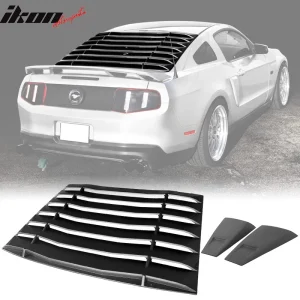 Fits 05-14 Ford Mustang IKON Style 2PCS Side Window Scoops + Rear Window Louver - Image 6