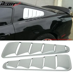 Fits 10-14 Ford Mustang OE Style Side Quarter Window Louvers Painted #UX Silver - Image 6