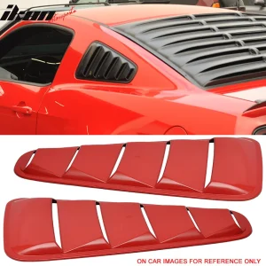 Fits 10-14 Ford Mustang OE Style Quarter Window Louver PP Red #D3 - Image 6