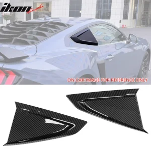 Fits 24-26 Ford Mustang Coupe V Style Side Window Louvers ABS Carbon Fiber Print - Image 6