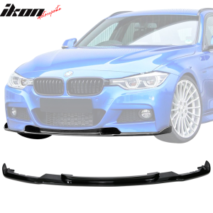Fits 12-18 BMW 3 Series F30 M Tech M Sport HM Style Front Bumper Lip Gloss Black - Image 1