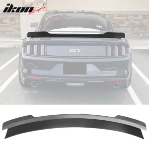 Fits 15-23 Ford Mustang MD Style Rear Trunk Spoiler Wing Lip Matte Black ABS - Image 6
