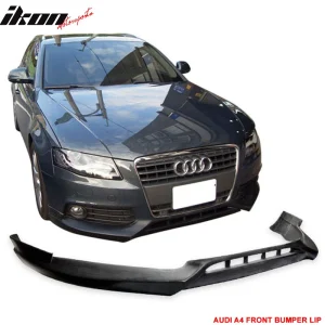 Fits 09-12 Audi A4 B8 Euro-R Style Front Bumper Lip Spoiler Splitter Unpainted - Image 6