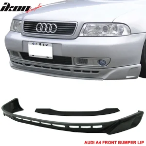 Fits 96-01 Audi A4 Quattro B5 A Style Front Bumper Lip Spoiler Unpainted PU - Image 4