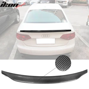 Fits 09-16 Audi A4 B8 Sedan Caractere Style Carbon Fiber Rear Trunk Spoiler Wing - Image 6