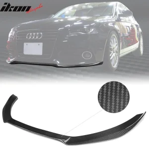 Fits 09-12 Audi A4 B8 Sedan STK Style Front Bumper Lip Spoiler Carbon Fiber CF - Image 6