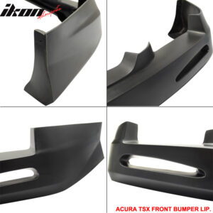 Fits 04-05 Acura TSX JDM Style Front Bumper Lip Spoiler Unpainted Black PU - Image 3