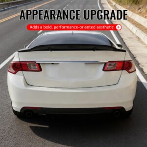 For 09-14 Acura TSX Sedan R Style Rear Trunk Spoiler Wing Carbon Fiber Print ABS - Image 5