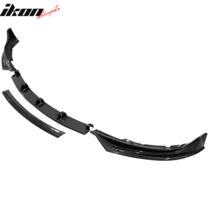 Fits 17-23 Tesla Model 3 IKON Carbon Fiber Print Front Bumper Lip Spoiler 4PCS - Image 5