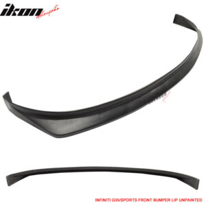 Fits 06-07 Infiniti G35 Sport Front Bumper Lip Spoiler Kit Unpainted Black PU - Image 4