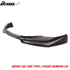 Fits 08-14 Infiniti G37 Coupe Q60 J Style Front Bumper Lip Spoiler Unpainted PU - Image 3