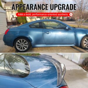 Fits 08-13 INFINITI G37 14-15 Q60 Trunk Spoiler Carbon Fiber Print PSM Style ABS - Image 5
