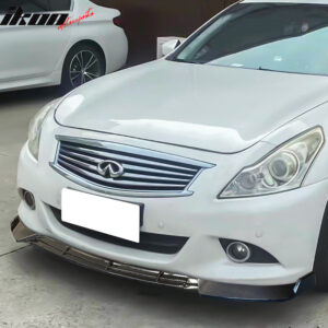 Fits 10-13 Infiniti G37 IKON Style Carbon Fiber Print Front Bumper Lip 3PCS PP - Image 3