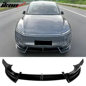 Fits 2026 Tesla Model Y Juniper Premium IKON Front Bumper Lip Gloss Black 3PCS - Image 6