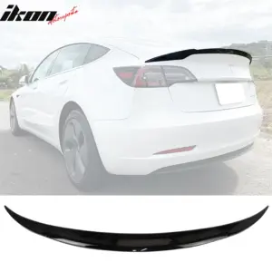 Fits 17-23 Tesla Model 3 Trunk Spoiler Rear Lip Wing Spoiler ABS - Gloss Black - Image 6