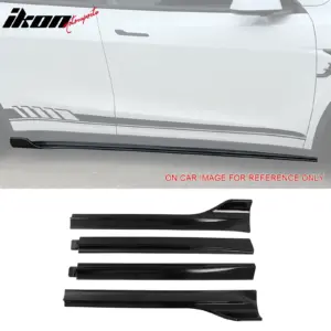 Fits 20-24 Tesla Model Y IKON V3 Style Gloss Black Side Skirts Diffuser Lip ABS - Image 6