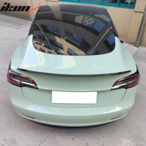 Fits 17-23 Tesla Model 3 4DR OE Rear Trunk Spoiler Wing Carbon Fiber Print - ABS - Image 3