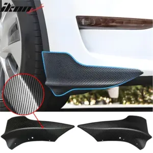 Fits 17-23 Tesla Model 3 Front Bumper Corner Splitters Matte Carbon Fiber Print - Image 6