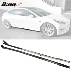 Fits 17-25 Tesla Model 3 V Style 6PCS Side Skirts Extension Panel PP Matte Black - Image 6
