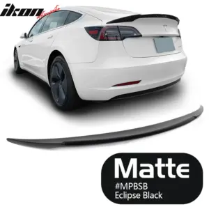 Fits 17-23 Tesla Model 3 IKON V Style Rear Trunk Spoiler Painted #MPBSB Black - Image 6