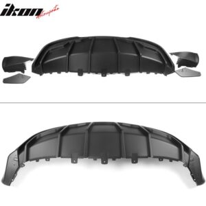 Fits 20-24 Tesla Model Y Matte Black Rear Bumper Lip Diffuser Shark Fin Splitter - Image 4