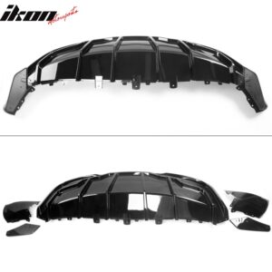 Fits 20-24 Tesla Model Y Gloss Black Rear Bumper Lip Diffuser Shark Fin Splitter - Image 4