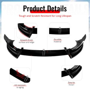 Fits 2026 Tesla Model Y Juniper Premium IKON Front Bumper Lip Gloss Black 3PCS - Image 4