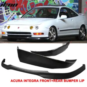 Fits 94-97 Acura Integra 2Dr Coupe Type R Style PU Front + ABS Rear Bumper Lip - Image 6