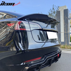Fits 17-25 Tesla Model 3 Performance Rear Trunk Spoiler Wing Carbon Fiber Print - Image 3
