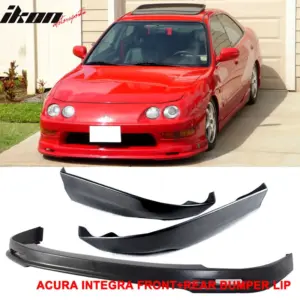 Fits 98-01 Acura Integra Mugen Style Front Bumper Lip + Rear Bumper Aprons PP - Image 6