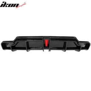 Fits 17-23 Tesla Model 3 IKON Style Gloss Black Rear Bumper Lip Diffuser W/ LED - Image 5