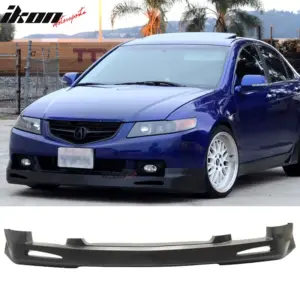 Fits 04-05 Acura TSX JDM Style Front Bumper Lip Spoiler Unpainted Black PU - Image 6