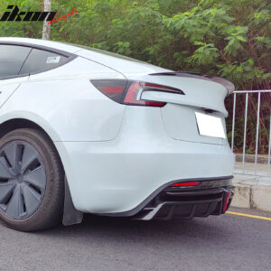 For 24-25 Tesla Model 3 Highland Rear Bumper Diffuser Carbon Fiber Print LED Lip - Image 4