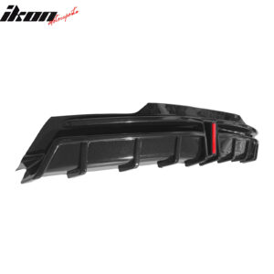 Fits 24-25 Tesla Model 3 Highland Rear Bumper Diffuser Gloss Black Lip LED Apron - Image 5