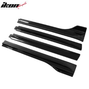 Fits 20-24 Tesla Model Y IKON V3 Style Gloss Black Side Skirts Diffuser Lip ABS - Image 3