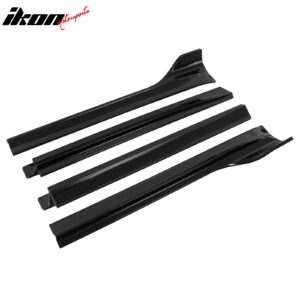 Fits 20-24 Tesla Model Y IKON V3 Style Gloss Black Side Skirts Diffuser Lip ABS - Image 4