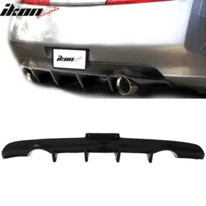 For 03-07 Infiniti G35 Coupe JDM Style 4-Fin Rear Bumper Valance Add-On Diffuser - Image 5