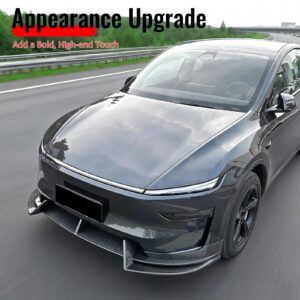 Fits 2026 Tesla Model Y Juniper Premium Front Bumper Lip Carbon Fiber Print 3PCS - Image 5